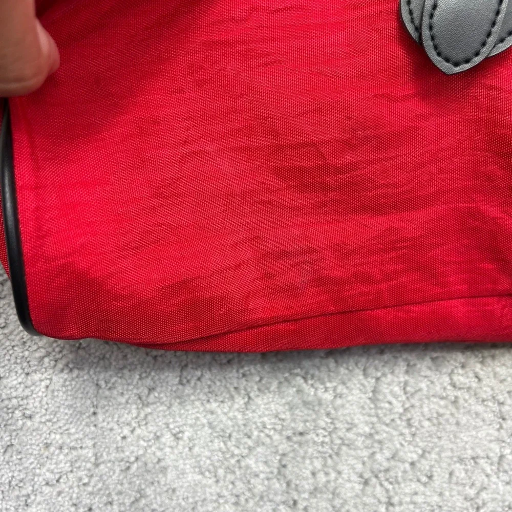 VINTAGE Perry Ellis America Messenger Bag Red Nylon Crossbody Eagle Logo